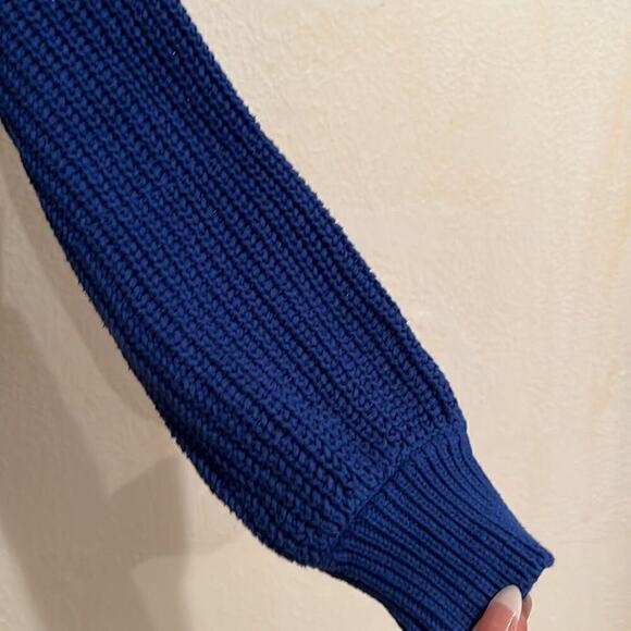 Time and Tru Cream Royal Blue Emerald Green Lagen Long Sleeve Knit Sweater XXL - Picture 3 of 5